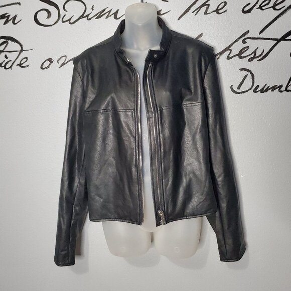 Spanx Leather-Like Moto Jacket, Black, 1X - LIKE NEW! - Picture 1 of 8